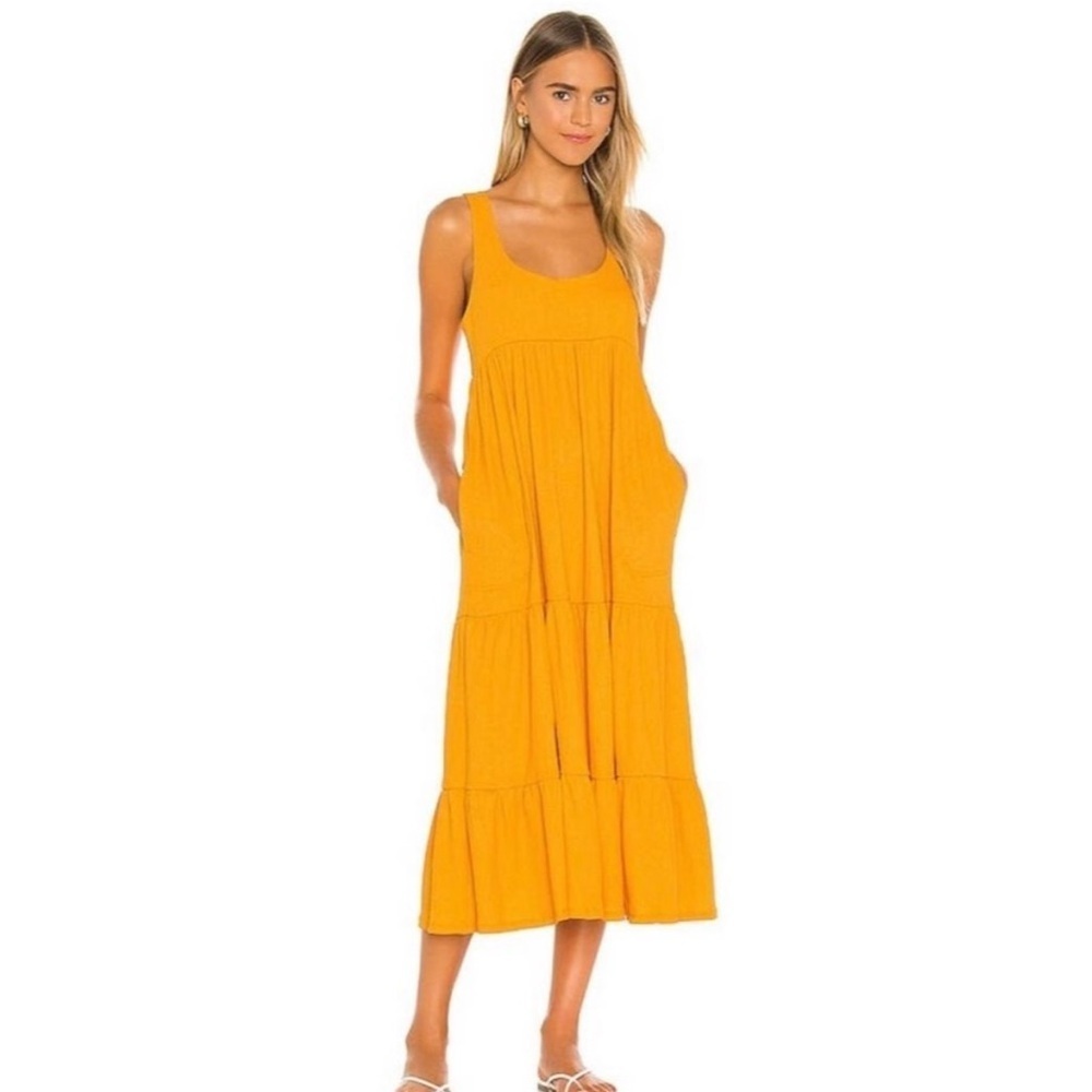 Free People FP Beach Women’s Reel Love Midi Dress Size Medium Orangeade EUC